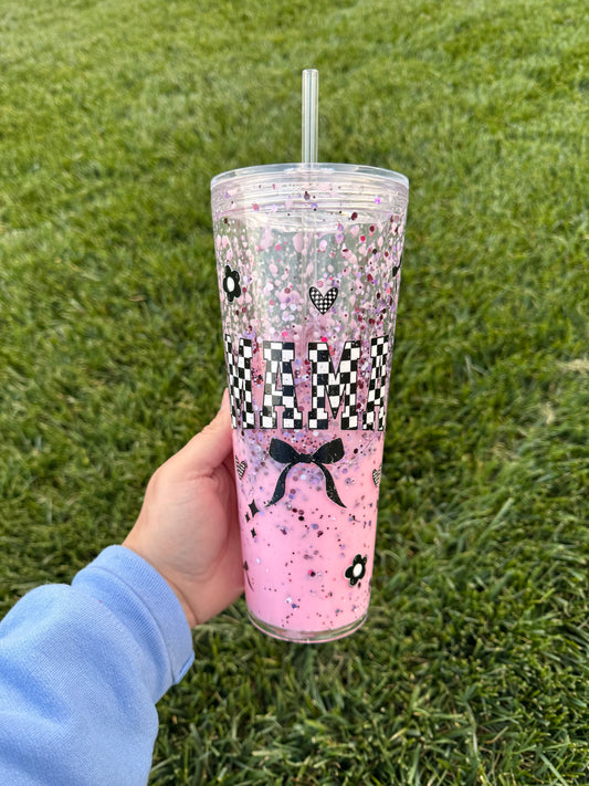 Lava Lamp Checkered MAMA 24oz Tumbler RTS