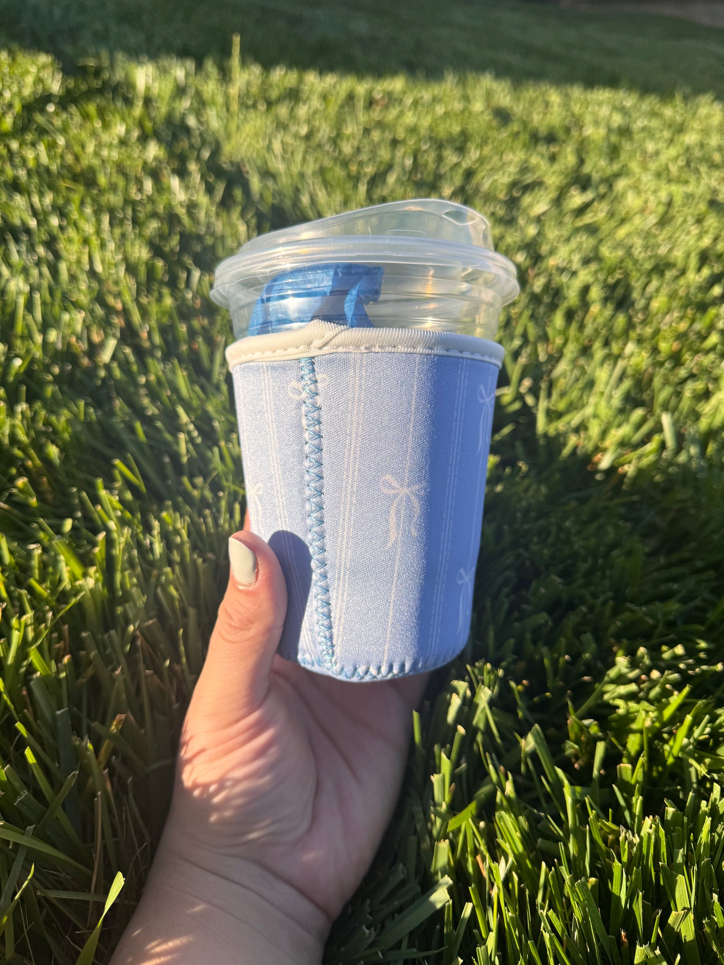 Denim Bows Coffee Sleeve