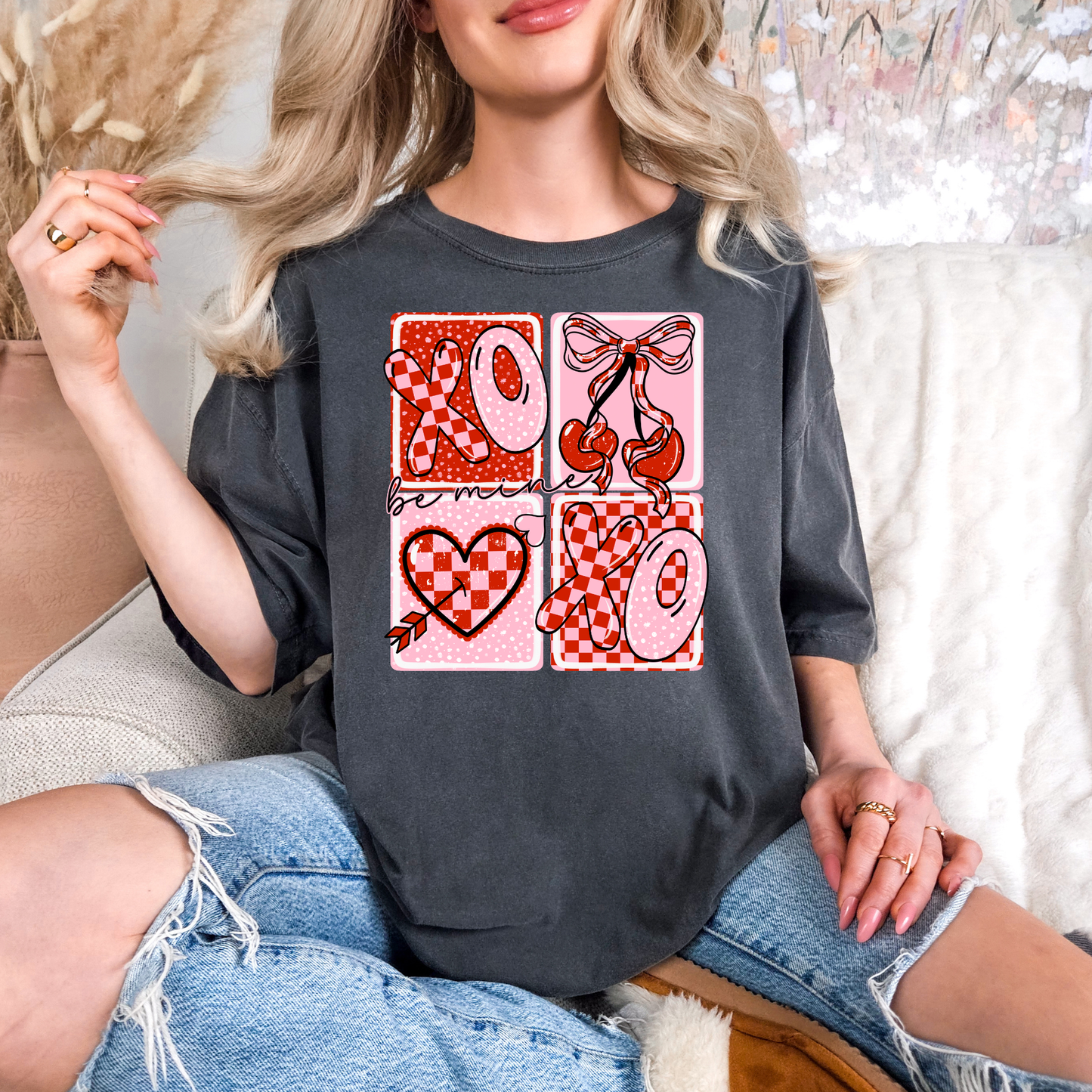 Be Mine Checkered Pattern Squares