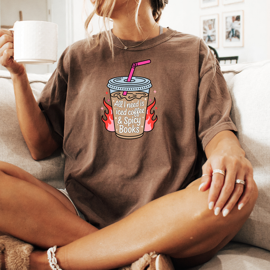 Iced Coffee & Spicy Books Tee