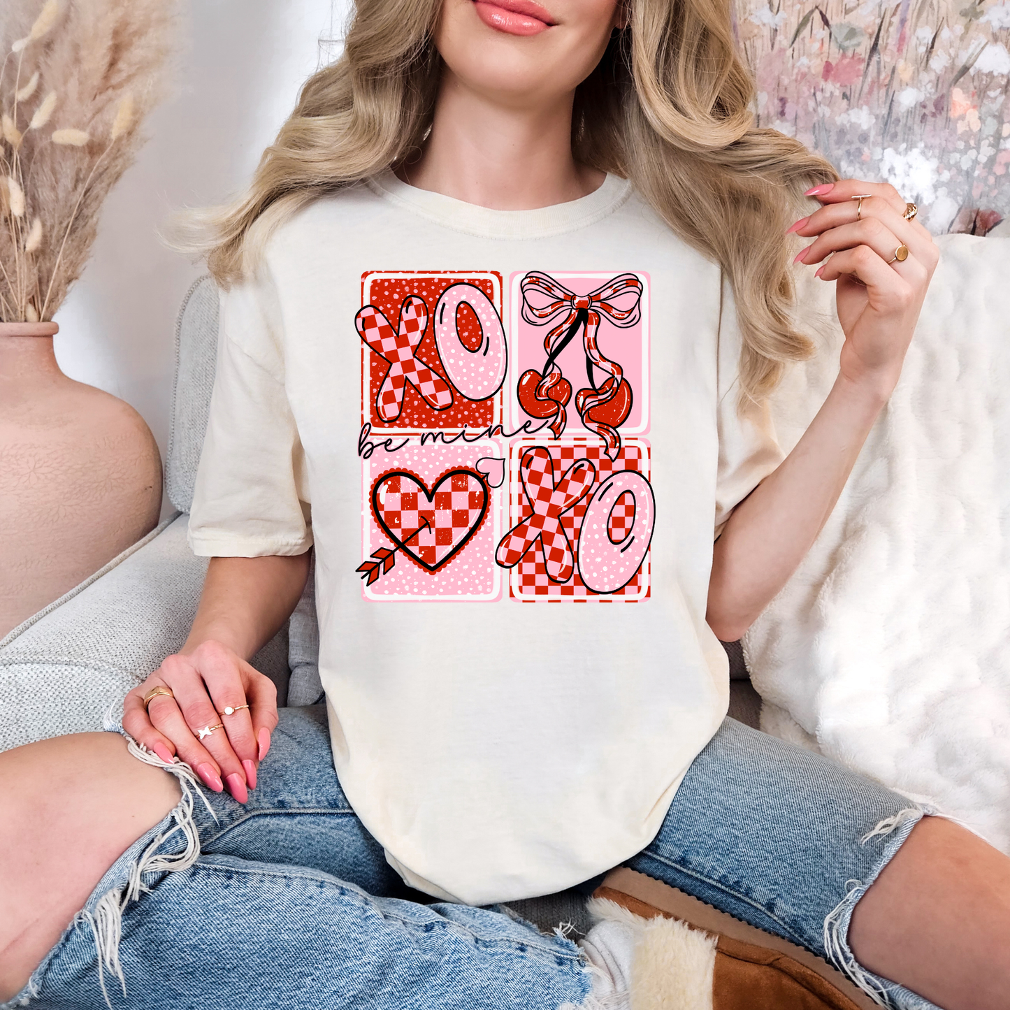 Be Mine Checkered Pattern Squares