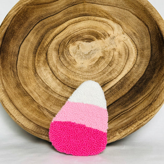 Pink Candy Corn Mug Rug Coaster