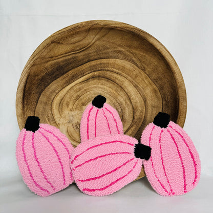 Light Pink Pumpkin Mug Rug Coaster