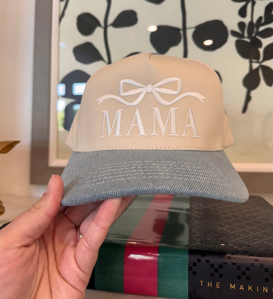Mama Bow Embroidered Hat