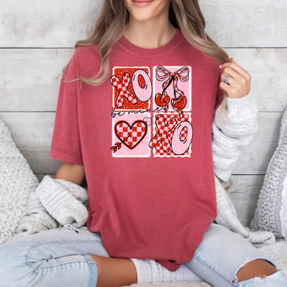 Be Mine Checkered Pattern Squares