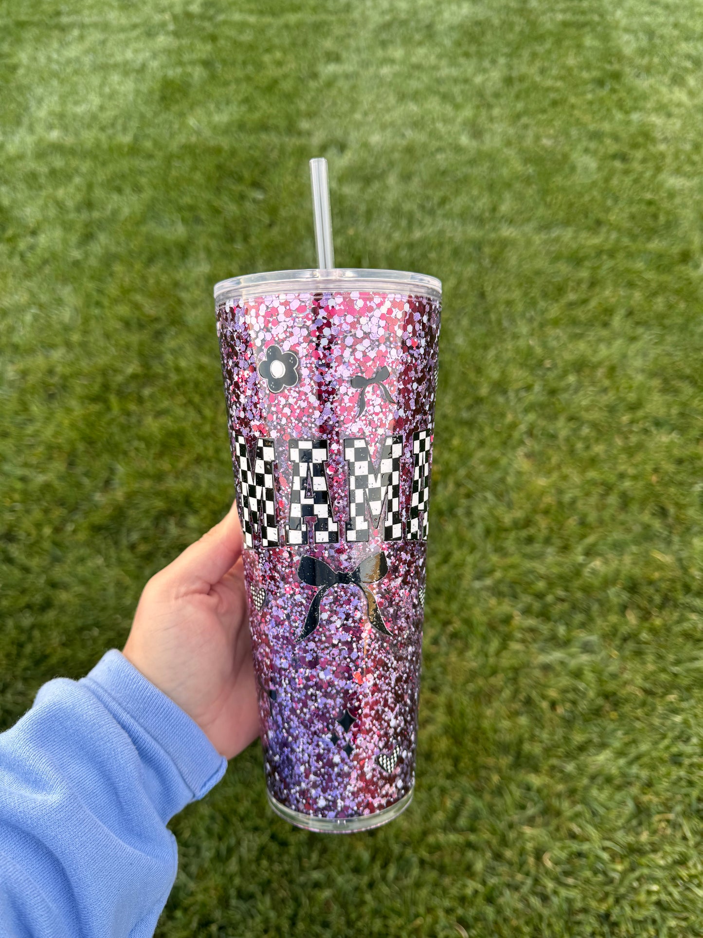 Checkered MAMA 24oz Tumbler RTS