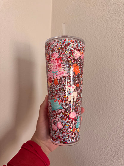 Pink Christmas Wonderland 24oz Tumbler RTS