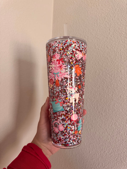 Pink Christmas Wonderland 24oz Tumbler RTS