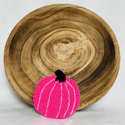 Hot Pink Pumpkin Mug Rug Coaster