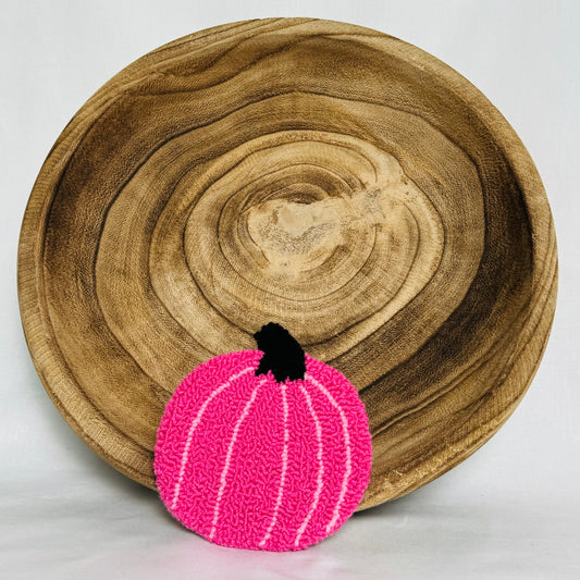 Hot Pink Pumpkin Mug Rug Coaster