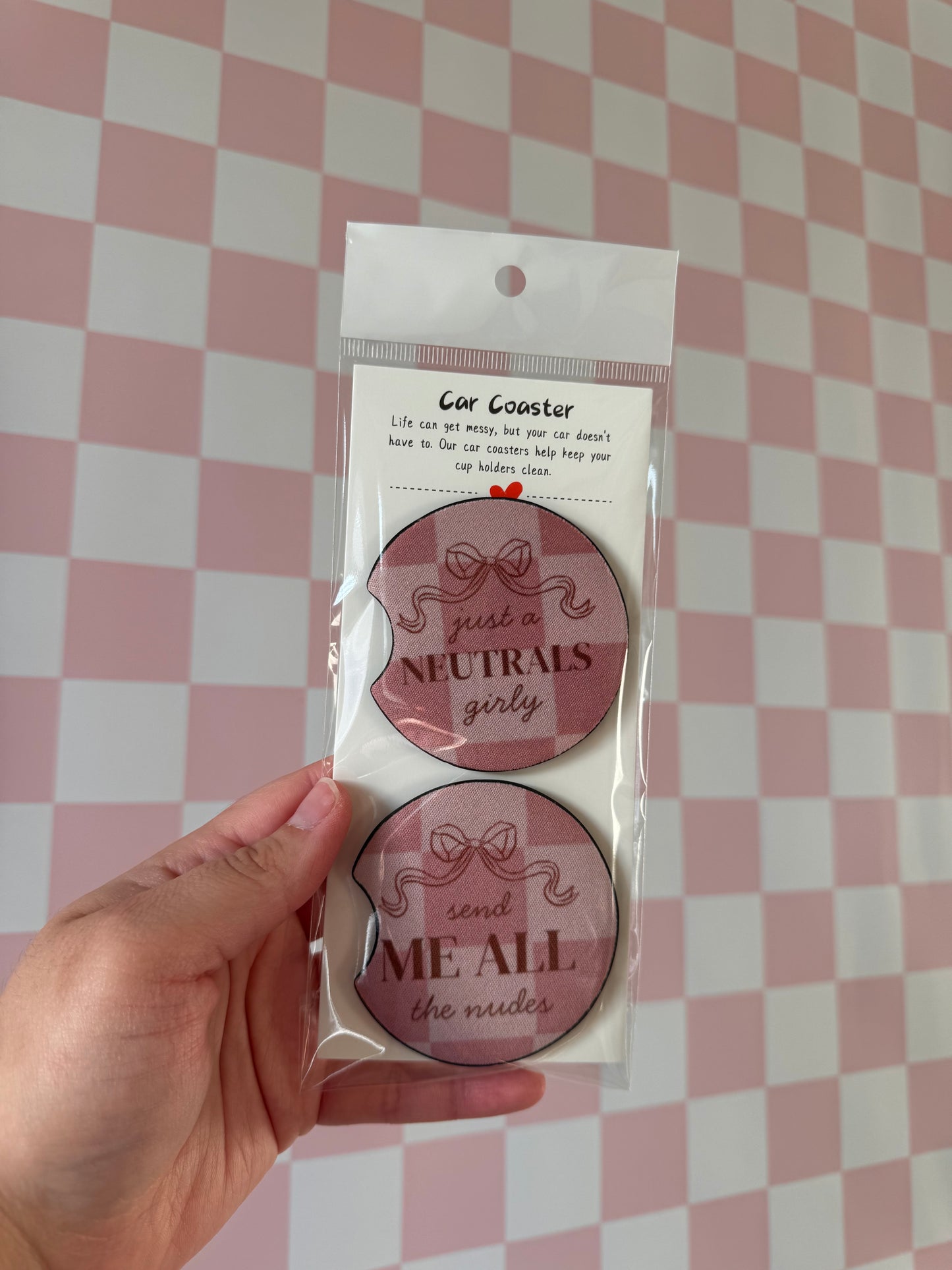 Just a Neutrals Girly Car Coaster