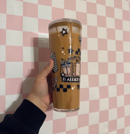 Caffeine is Addicted to me snow globe tumbler