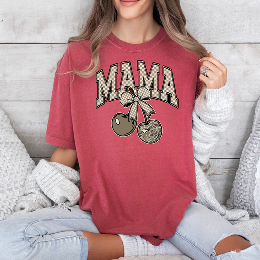 Neutral & Camo Checkered MAMA Cherry Hearts