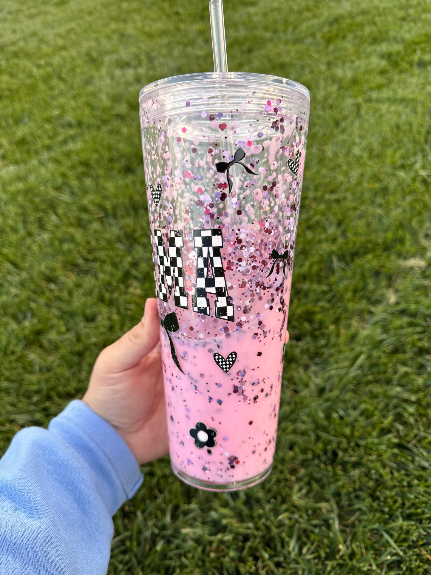 Lava Lamp Checkered MAMA 24oz Tumbler RTS