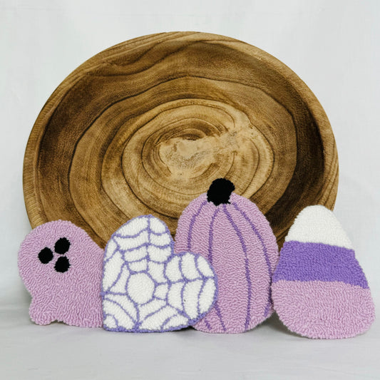 Purple Halloween Mug Rug Coaster SET