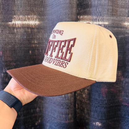 Running on Coffee and Good Vibes Embroidered Hat