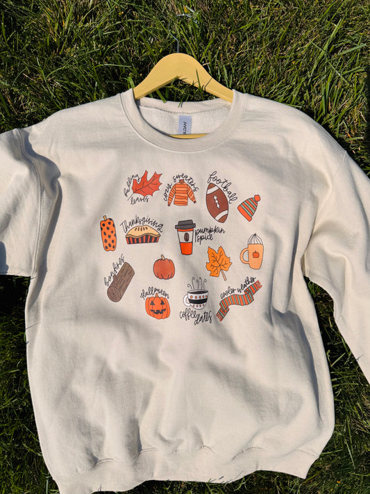 Fall Favorites Doodles Sweatshirt