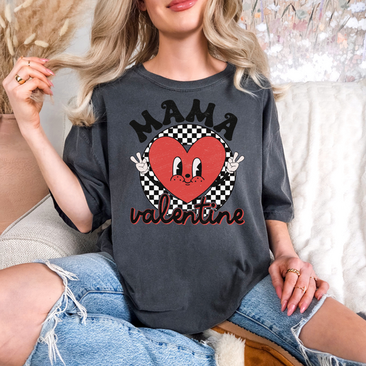 Mama Checkered Valentine T-shirt