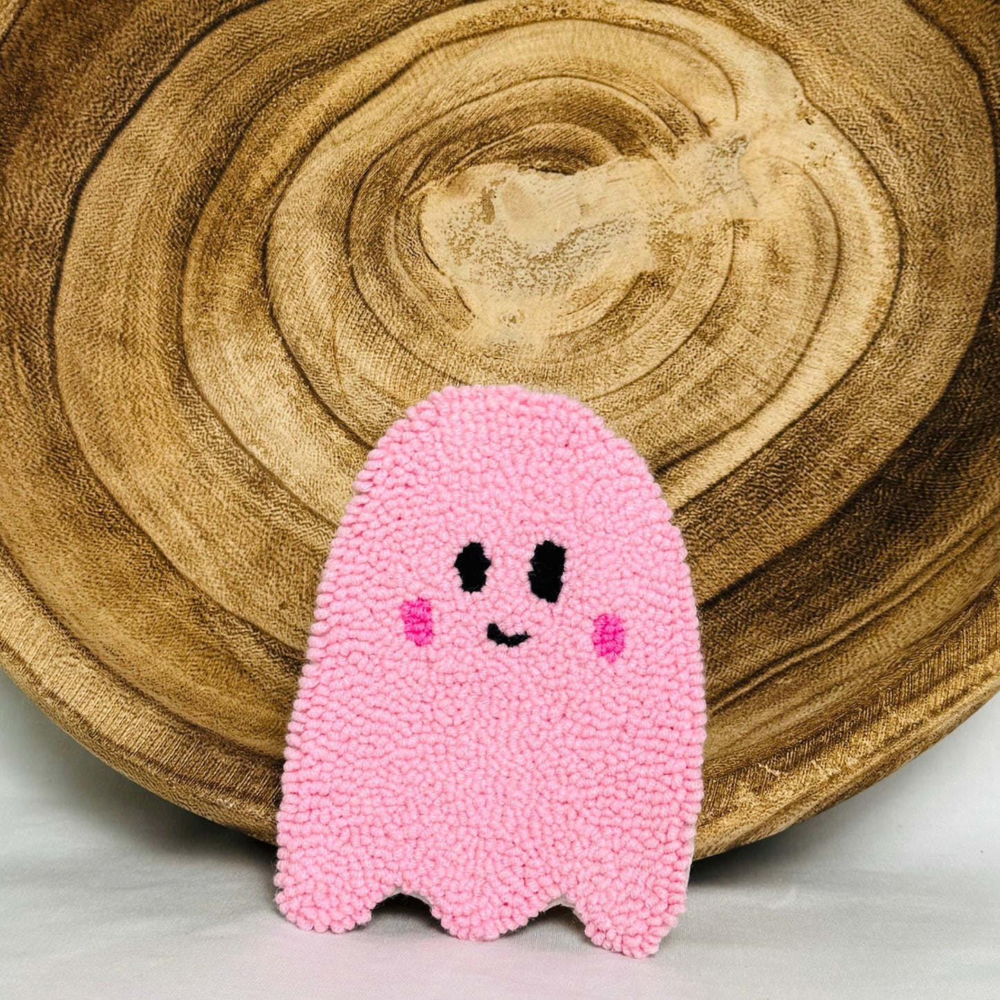 Pinky Blush Ghost Mug Rug Coaster