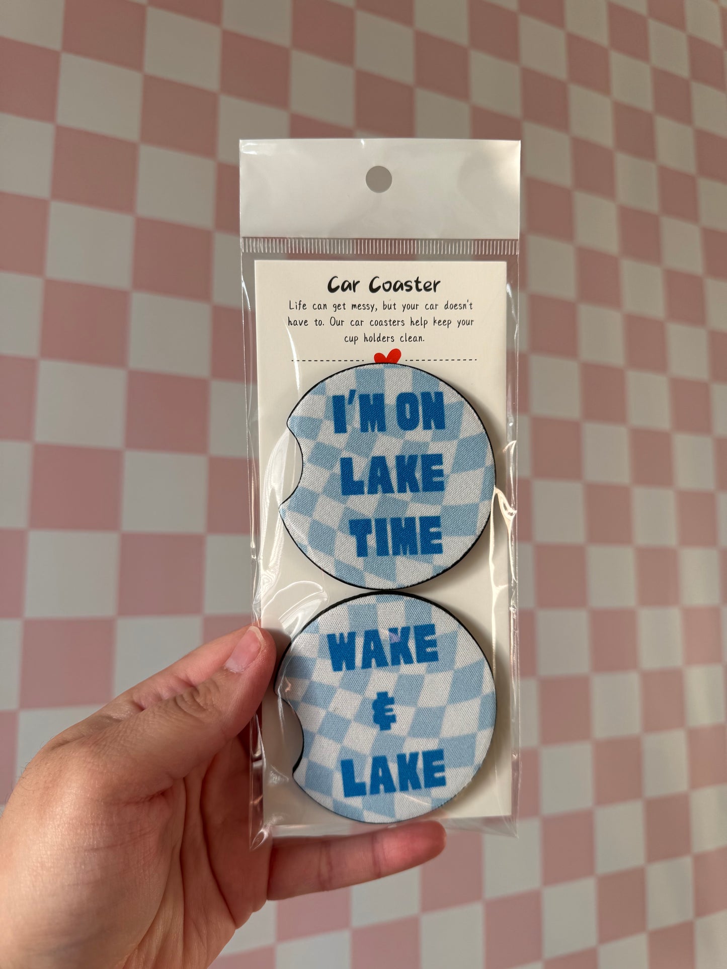 Lake Time Please Car Coaster