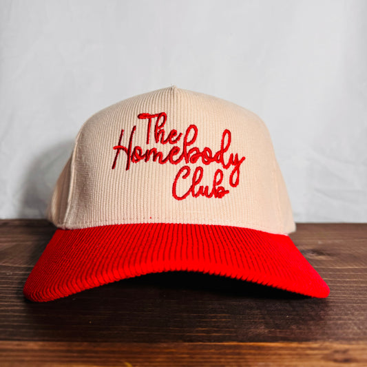 Homebody Club Embroidered Corduroy Trucker Hat