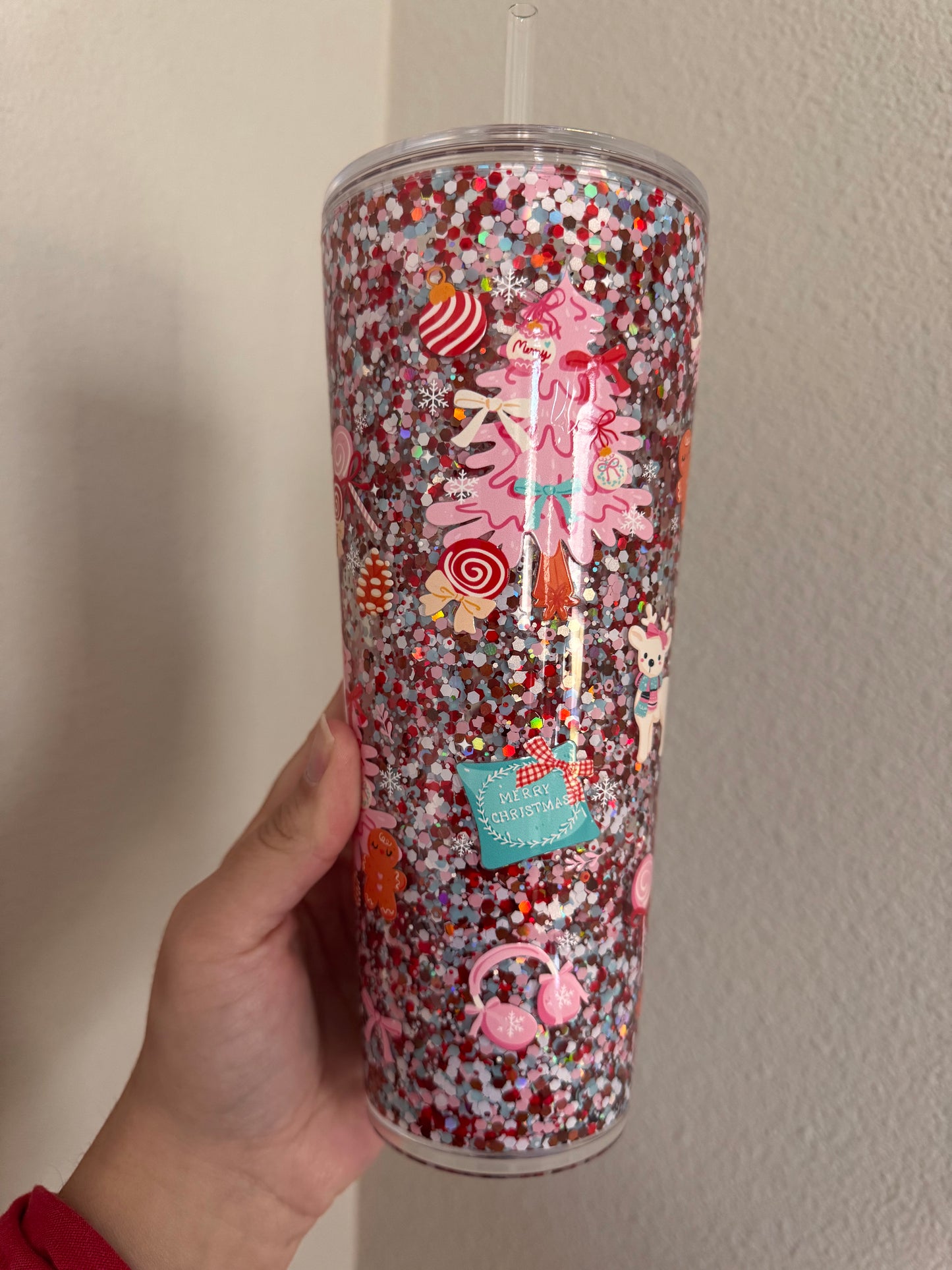 Pink Christmas Wonderland 24oz Tumbler RTS