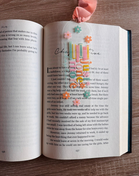 Floral Just One More Chapter Bookmark