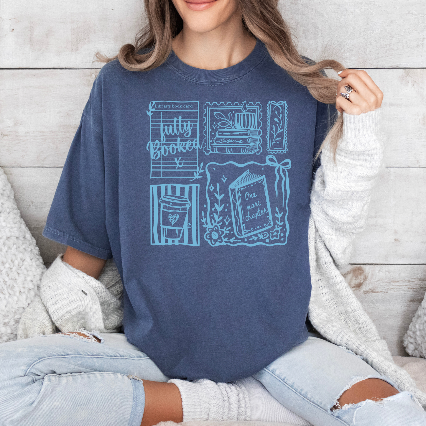 Light Blue Fully Booked Tee