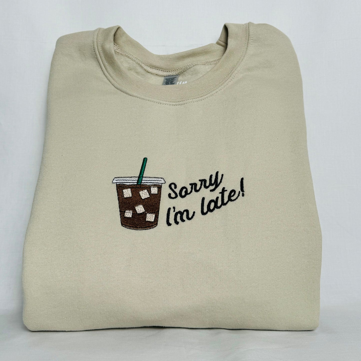 Sorry I'm Late Embroidered Sweatshirt