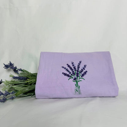 Lavender Bouquet Embroidered Cropped Tee