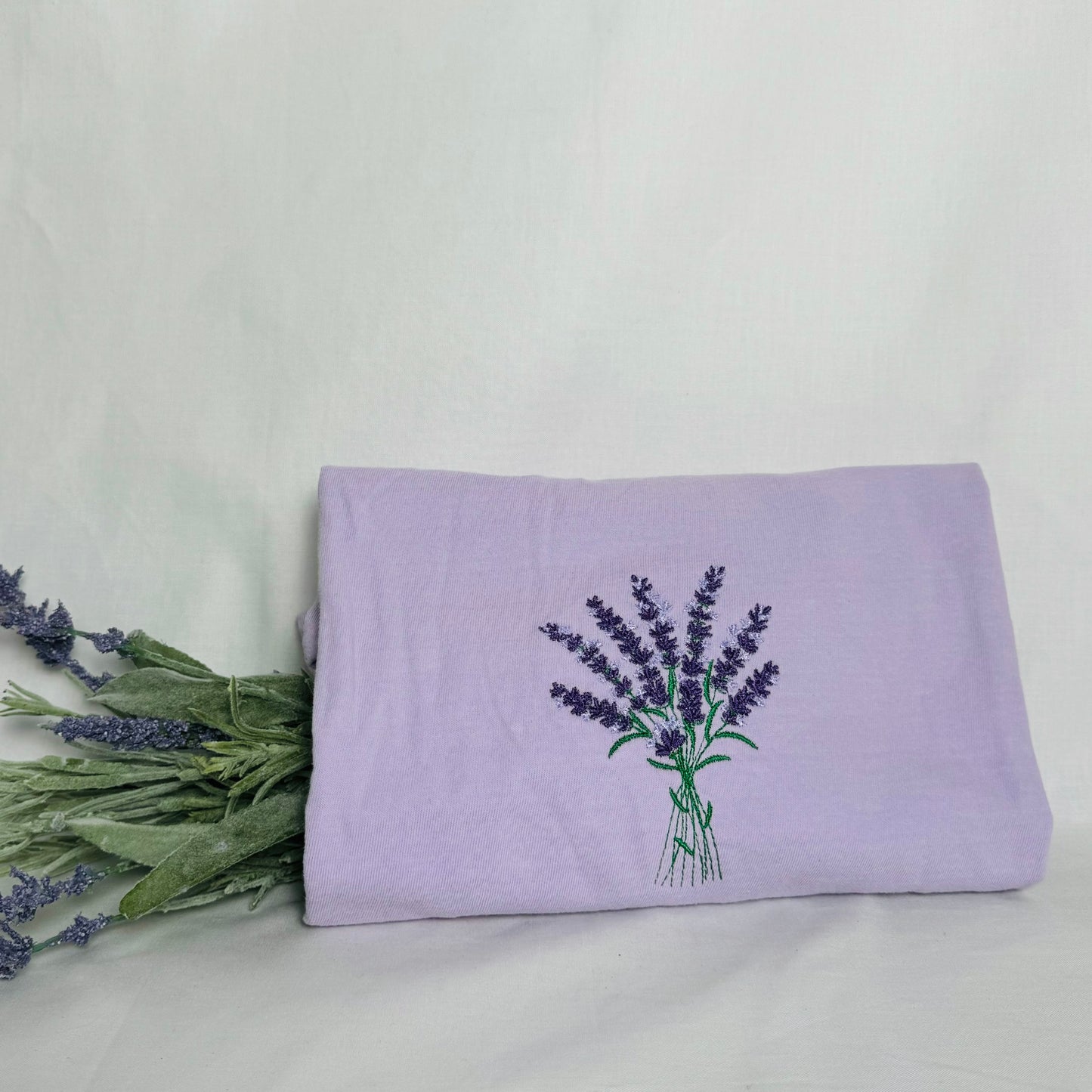 Lavender Bouquet Embroidered Cropped Tee