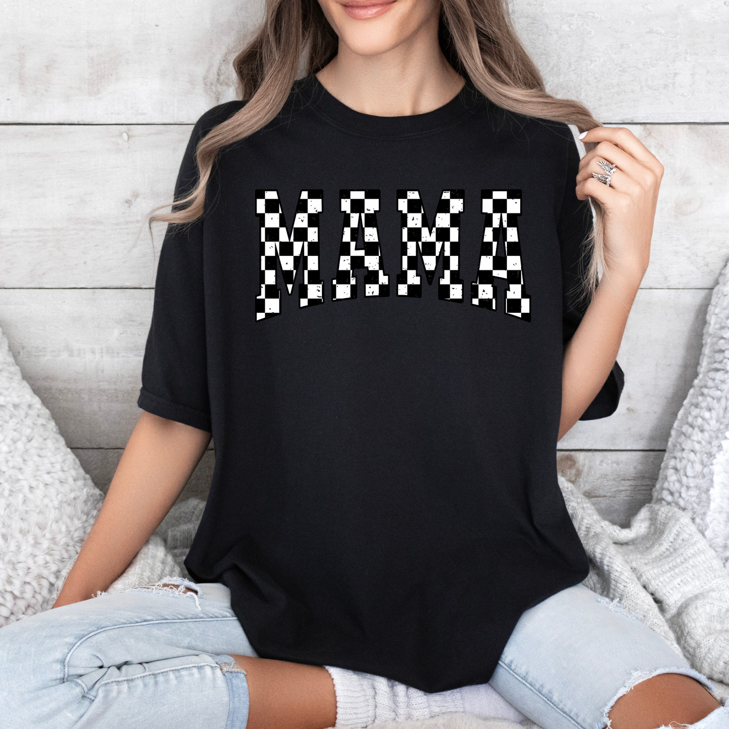 Distressed Black & White Sweatshirt/T-shirt