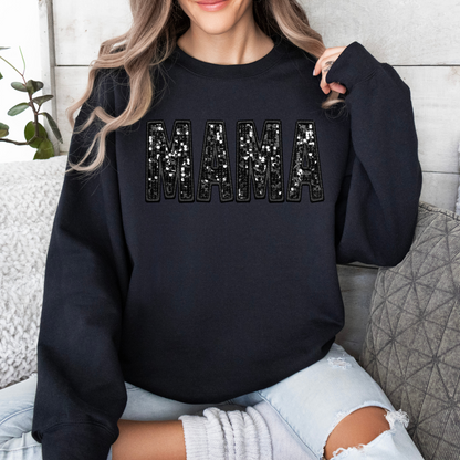 Faux Sequin Mama Sweatshirt