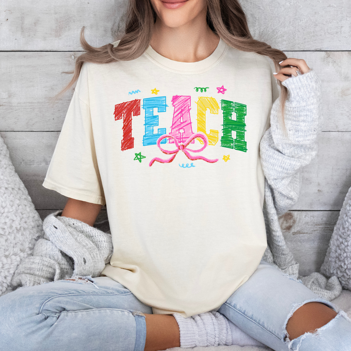 Doodled Teach T-shirt