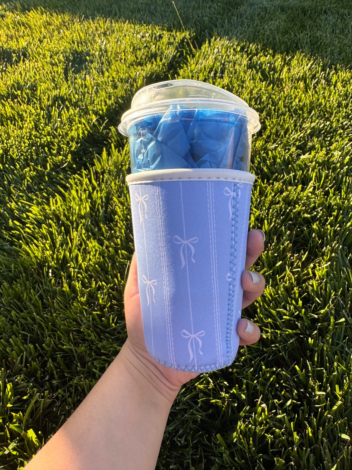 Denim Bows Coffee Sleeve