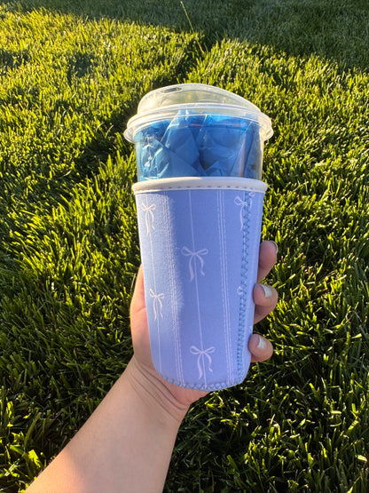 Denim Bows Coffee Sleeve