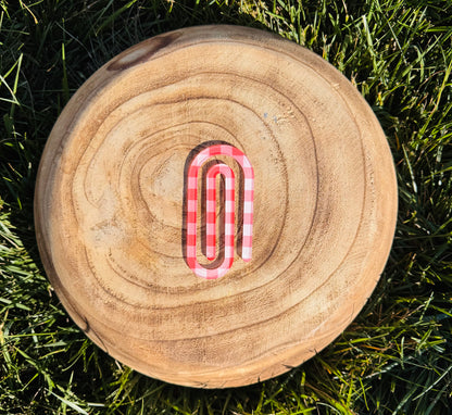 Gingham Print Paper Clip