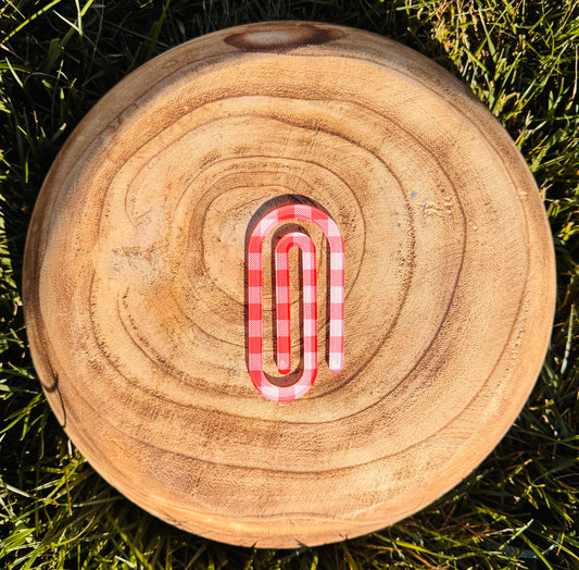 Gingham Print Paper Clip