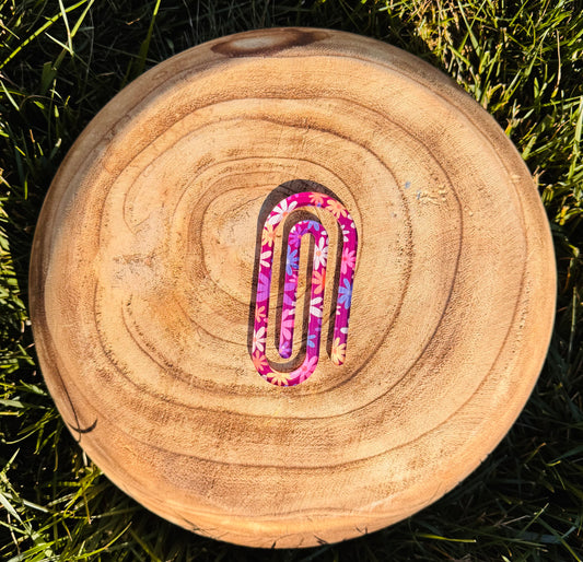 Purple Floral Pattern Paper Clip