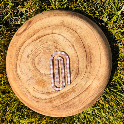 Gingham Print Paper Clip