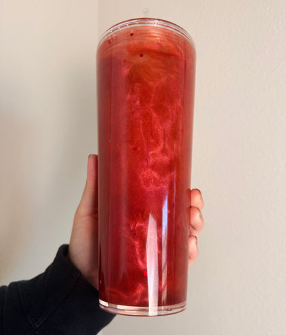 Mushu Cateye Effect 24oz snow globe tumbler