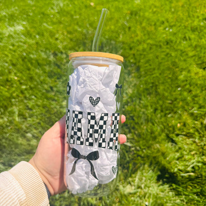 Distressed Checkered MAMA 20oz Tumbler