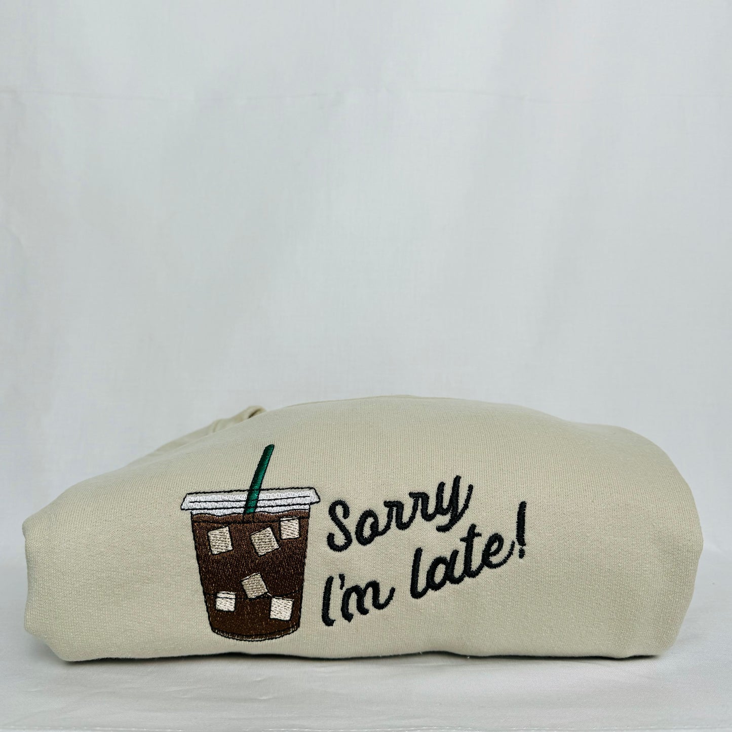 Sorry I'm Late Embroidered Sweatshirt